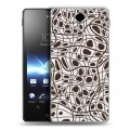 Полупрозрачный дизайнерский пластиковый чехол для Sony Xperia TX Абстракции