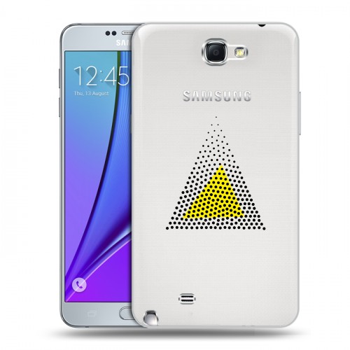 Полупрозрачный дизайнерский пластиковый чехол для Samsung Galaxy Note 2 Абстракции 1