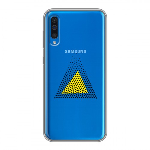 Полупрозрачный дизайнерский пластиковый чехол для Samsung Galaxy A50 Абстракции 1