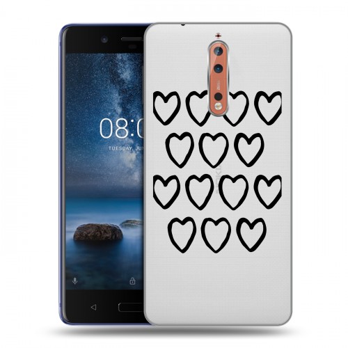 Полупрозрачный дизайнерский пластиковый чехол для Nokia 8 Абстракции 2