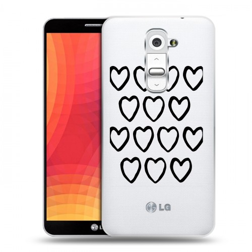 Полупрозрачный дизайнерский пластиковый чехол для LG Optimus G2 Абстракции 2