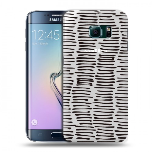 Полупрозрачный дизайнерский пластиковый чехол для Samsung Galaxy S6 Edge Абстракции 2