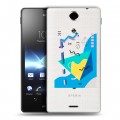 Полупрозрачный дизайнерский пластиковый чехол для Sony Xperia TX Абстракции 3