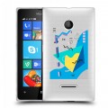 Полупрозрачный дизайнерский пластиковый чехол для Microsoft Lumia 435 Абстракции 3