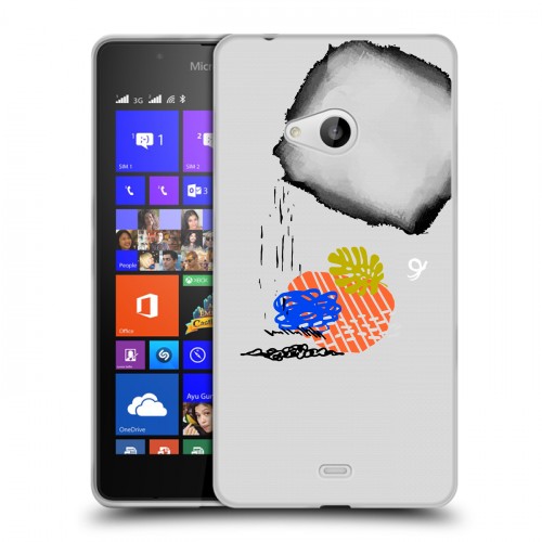 Полупрозрачный дизайнерский пластиковый чехол для Microsoft Lumia 540 Абстракции