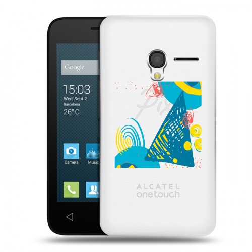 Полупрозрачный дизайнерский пластиковый чехол для Alcatel One Touch Pixi 3 (4.0) Абстракции 3