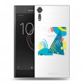 Полупрозрачный дизайнерский пластиковый чехол для Sony Xperia XZs Абстракции 3