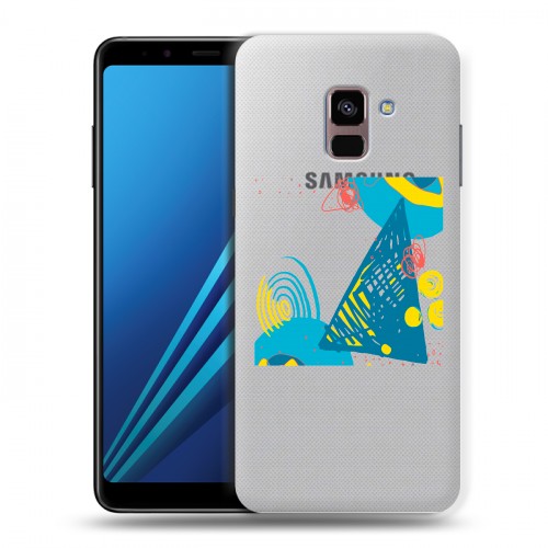 Полупрозрачный дизайнерский пластиковый чехол для Samsung Galaxy A8 Plus (2018) Абстракции 3