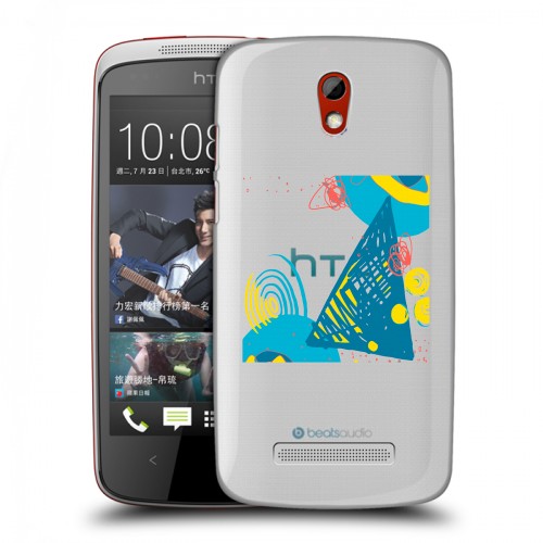 Полупрозрачный дизайнерский пластиковый чехол для HTC Desire 500 Абстракции 3