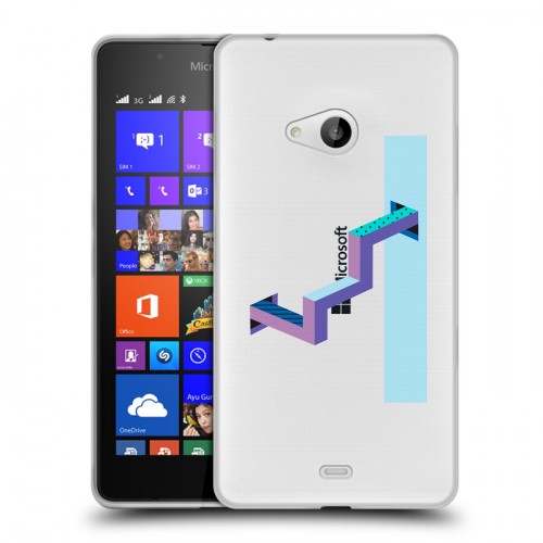 Полупрозрачный дизайнерский пластиковый чехол для Microsoft Lumia 540 Абстракции 3