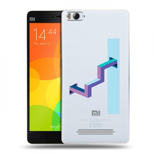 Полупрозрачный дизайнерский пластиковый чехол для Xiaomi Mi4i Абстракции 3