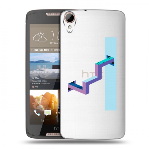 Полупрозрачный дизайнерский силиконовый чехол для HTC Desire 828 Абстракции 3