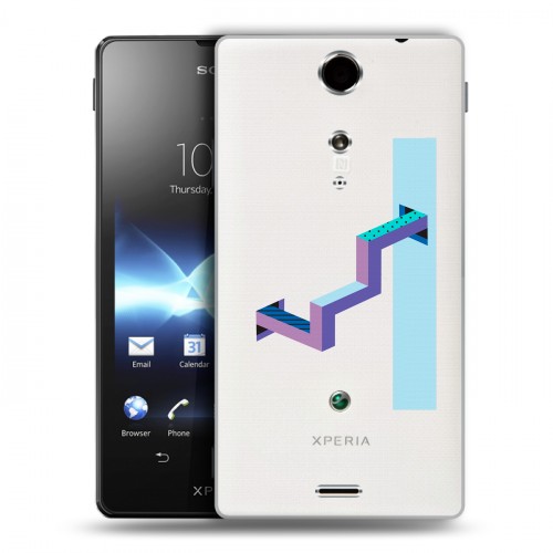 Полупрозрачный дизайнерский пластиковый чехол для Sony Xperia TX Абстракции 3