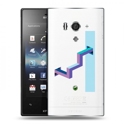 Полупрозрачный дизайнерский пластиковый чехол для Sony Xperia acro S Абстракции 3