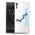 Полупрозрачный дизайнерский пластиковый чехол для Sony Xperia XZs Абстракции 3