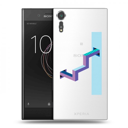 Полупрозрачный дизайнерский пластиковый чехол для Sony Xperia XZs Абстракции 3