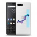 Полупрозрачный дизайнерский пластиковый чехол для BlackBerry KEY2 Абстракции 3