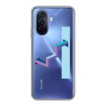 Полупрозрачный дизайнерский пластиковый чехол для Huawei Nova Y70 Абстракции 3