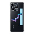 Полупрозрачный дизайнерский пластиковый чехол для Realme C53 Абстракции 3