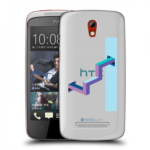 Полупрозрачный дизайнерский пластиковый чехол для HTC Desire 500 Абстракции 3