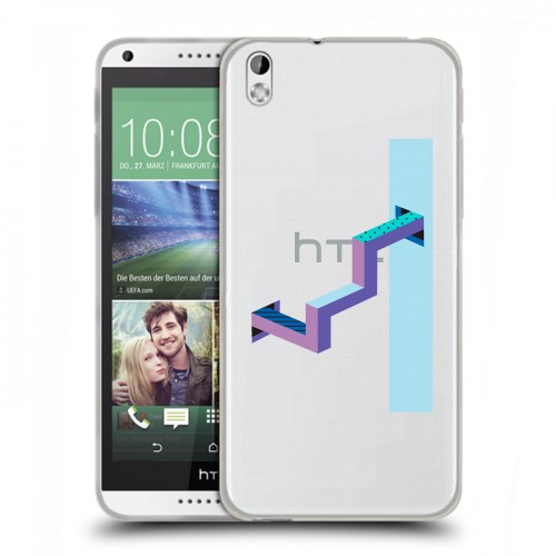 Полупрозрачный дизайнерский пластиковый чехол для HTC Desire 816 Абстракции 3