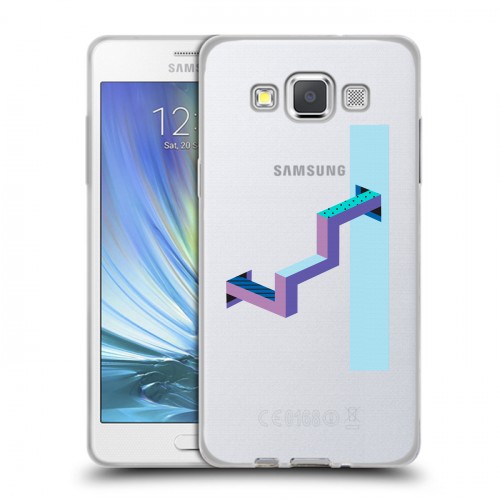 Полупрозрачный дизайнерский пластиковый чехол для Samsung Galaxy A5 Абстракции 3