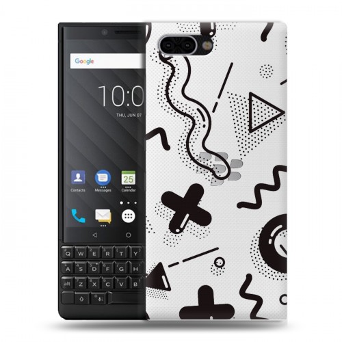 Полупрозрачный дизайнерский пластиковый чехол для BlackBerry KEY2 Абстракции 1