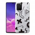 Полупрозрачный дизайнерский пластиковый чехол для Samsung Galaxy S10 Lite Абстракции 1