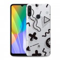 Полупрозрачный дизайнерский пластиковый чехол для Huawei Y6p Абстракции 1