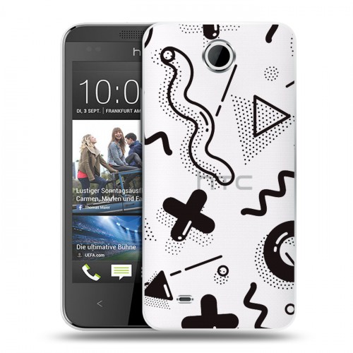 Полупрозрачный дизайнерский силиконовый чехол для HTC Desire 300 Абстракции 1