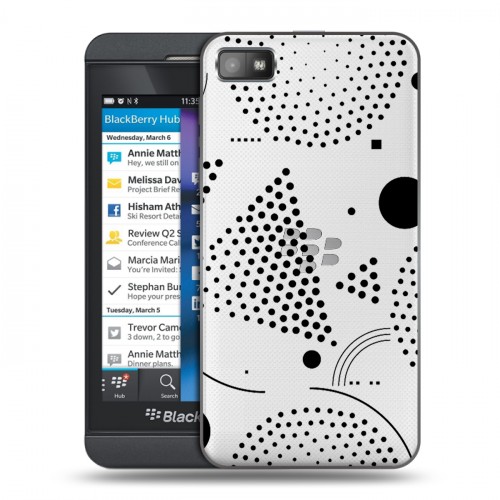 Полупрозрачный дизайнерский пластиковый чехол для BlackBerry Z10 Абстракции 1