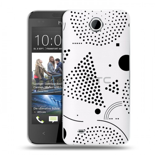 Полупрозрачный дизайнерский пластиковый чехол для HTC Desire 300 Абстракции 1