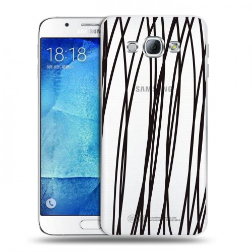 Полупрозрачный дизайнерский пластиковый чехол для Samsung Galaxy A8 Абстракции 