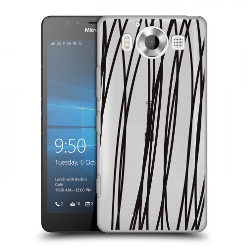 Полупрозрачный дизайнерский пластиковый чехол для Microsoft Lumia 950 Абстракции 