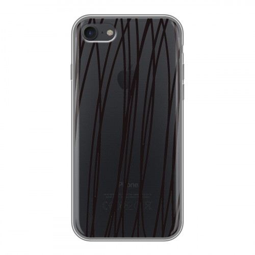 Полупрозрачный дизайнерский силиконовый чехол для Iphone 7 Абстракции 