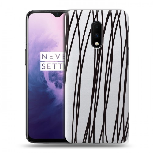 Полупрозрачный дизайнерский пластиковый чехол для OnePlus 7 Абстракции 