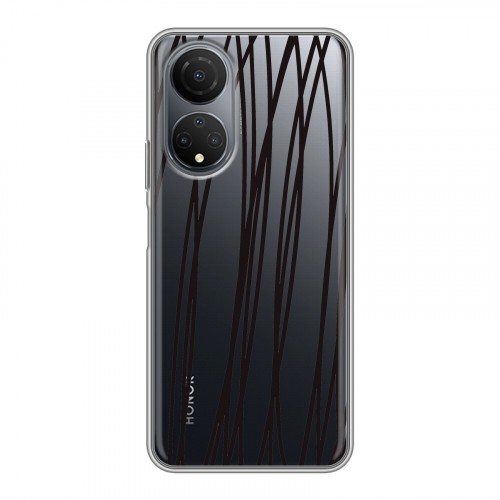 Полупрозрачный дизайнерский силиконовый с усиленными углами чехол для Huawei Honor X7 Абстракции 