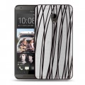 Полупрозрачный дизайнерский пластиковый чехол для HTC Desire 700 Абстракции 