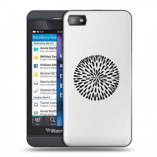 Полупрозрачный дизайнерский пластиковый чехол для BlackBerry Z10 Абстракции 5