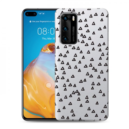 Полупрозрачный дизайнерский пластиковый чехол для Huawei P40 Абстракции