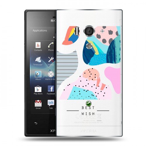 Полупрозрачный дизайнерский пластиковый чехол для Sony Xperia acro S Абстракции