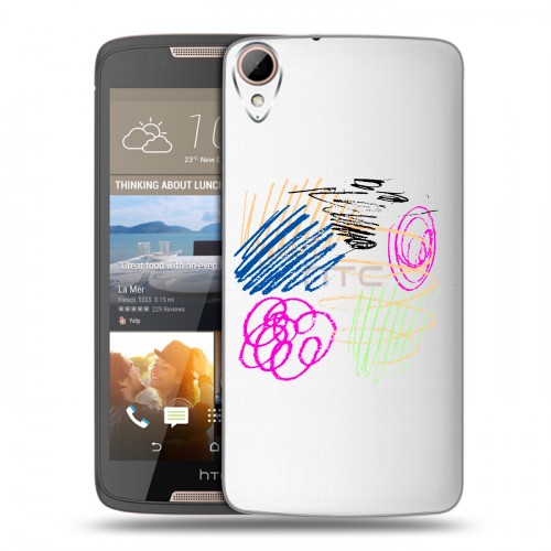 Полупрозрачный дизайнерский пластиковый чехол для HTC Desire 828 Абстракции