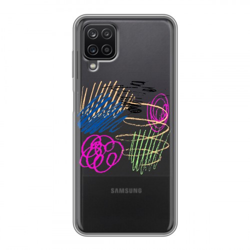 Полупрозрачный дизайнерский пластиковый чехол для Samsung Galaxy A12 Абстракции