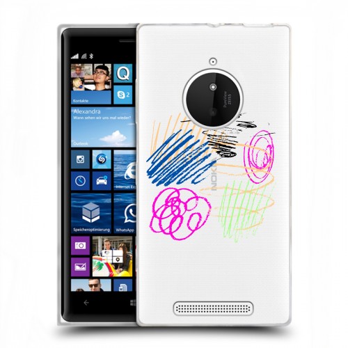 Полупрозрачный дизайнерский пластиковый чехол для Nokia Lumia 830 Абстракции