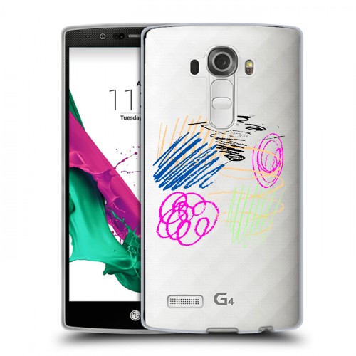 Полупрозрачный дизайнерский пластиковый чехол для LG G4 Абстракции