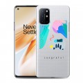 Полупрозрачный дизайнерский пластиковый чехол для OnePlus 8T Абстракции