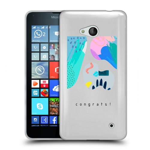 Полупрозрачный дизайнерский пластиковый чехол для Microsoft Lumia 640 Абстракции