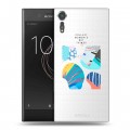 Полупрозрачный дизайнерский пластиковый чехол для Sony Xperia XZs Абстракции