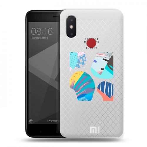 Полупрозрачный дизайнерский пластиковый чехол для Xiaomi Mi8 SE Абстракции