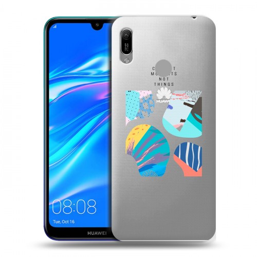 Полупрозрачный дизайнерский пластиковый чехол для Huawei Y6 (2019) Абстракции